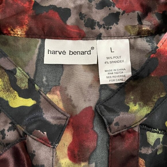 Harve Bernard Dark Autumn Floral Button Up Blouse Tiered Ruffle Grunge Fairycore - Picture 8 of 8